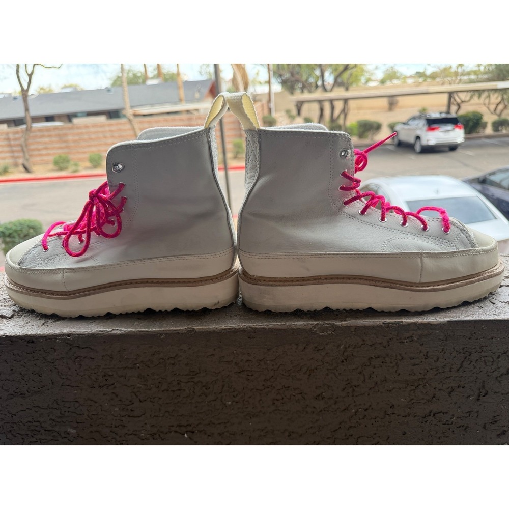 Converse‎ Chuck Taylor All Star Crafted Boot Ghost White Leather Pink Laces w 7 - Picture 7 of 9